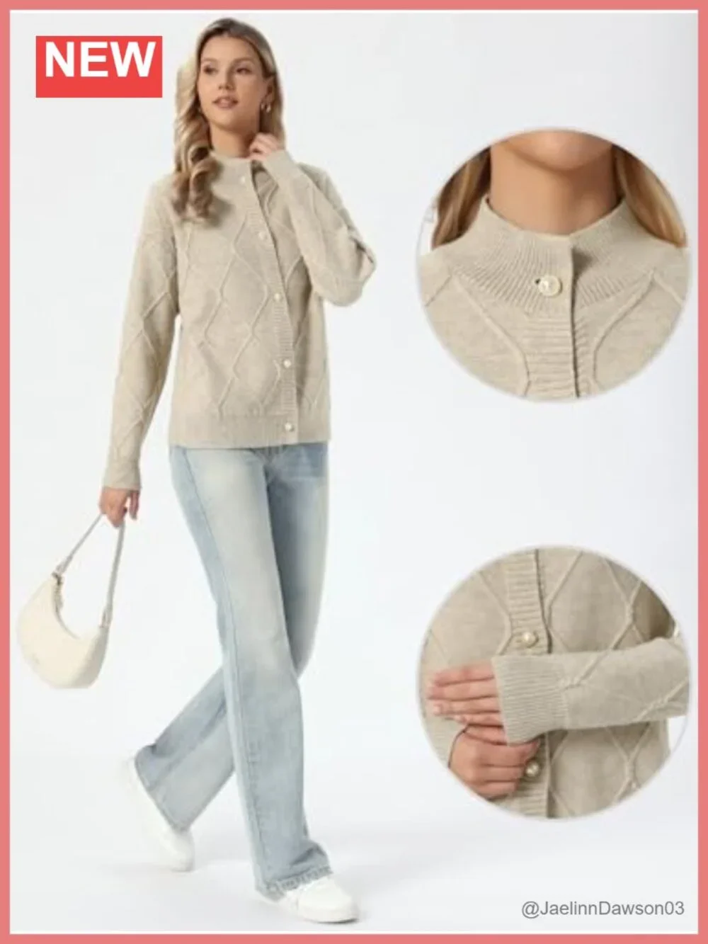 Allegra K Cardigan Sweater Open Front Button Down Long Sleeve